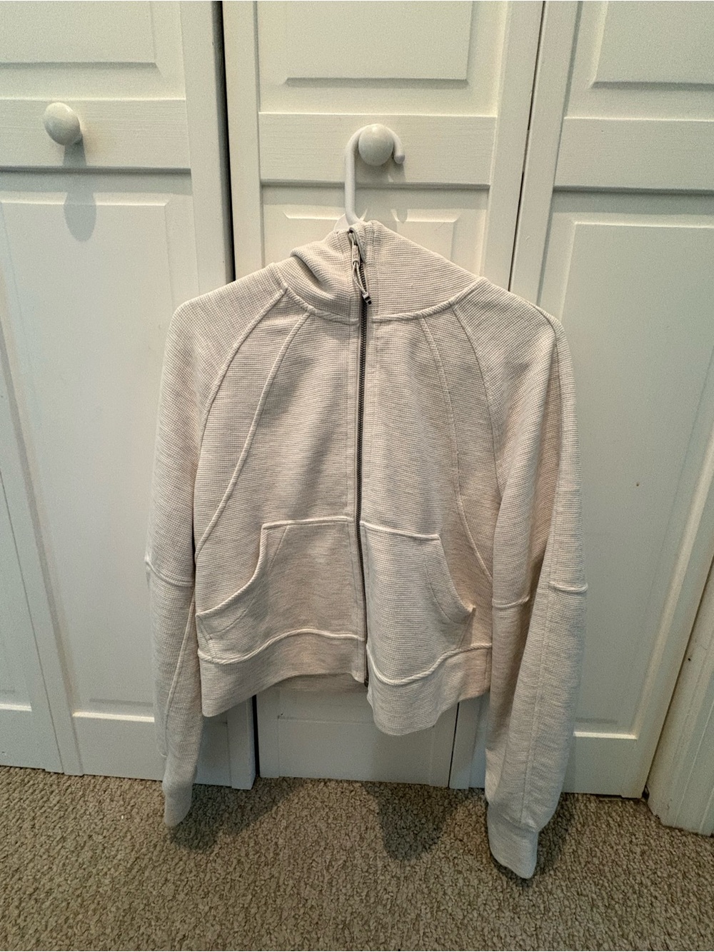 lululemon athletica Light Cream Zip Front Bomber Jacket